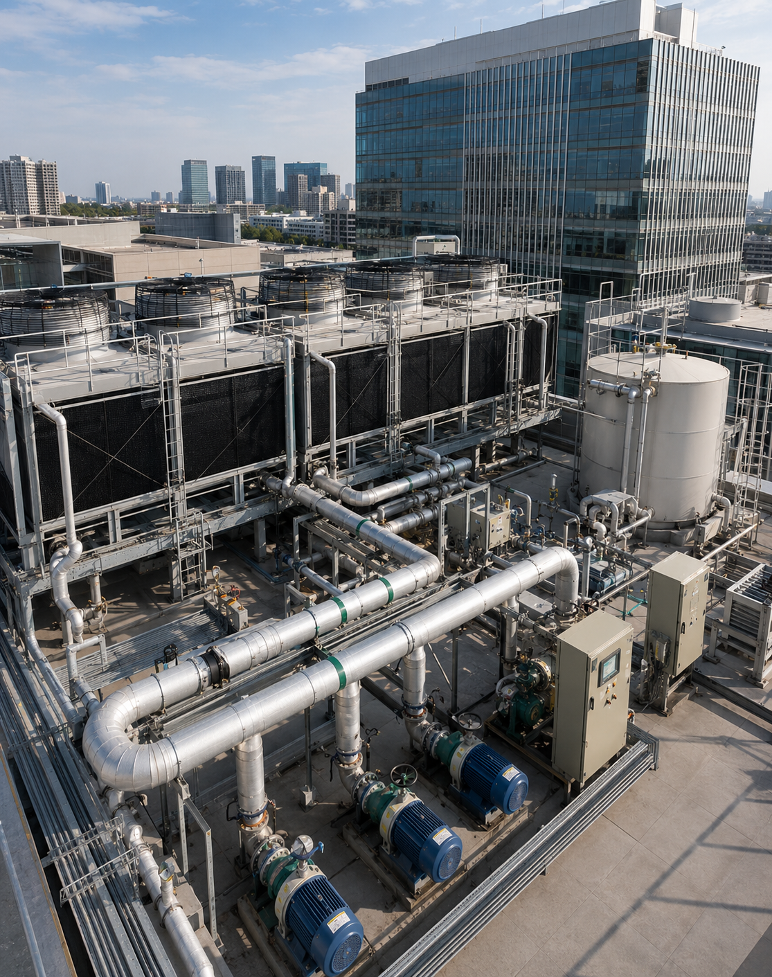 Chilled Water Plant Piping and Heat Exchanger Diagram